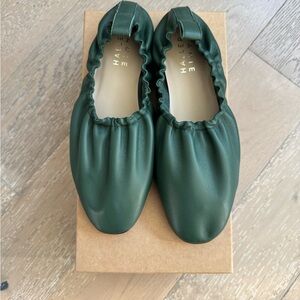 Jamie Haller green elastic slipper